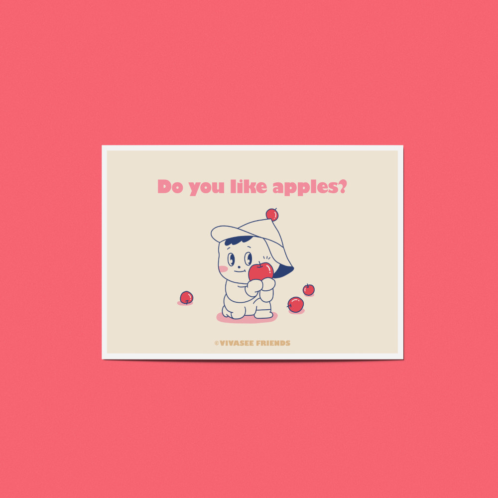 [비바씨프렌즈] 사과 엽서 일러스트 카드